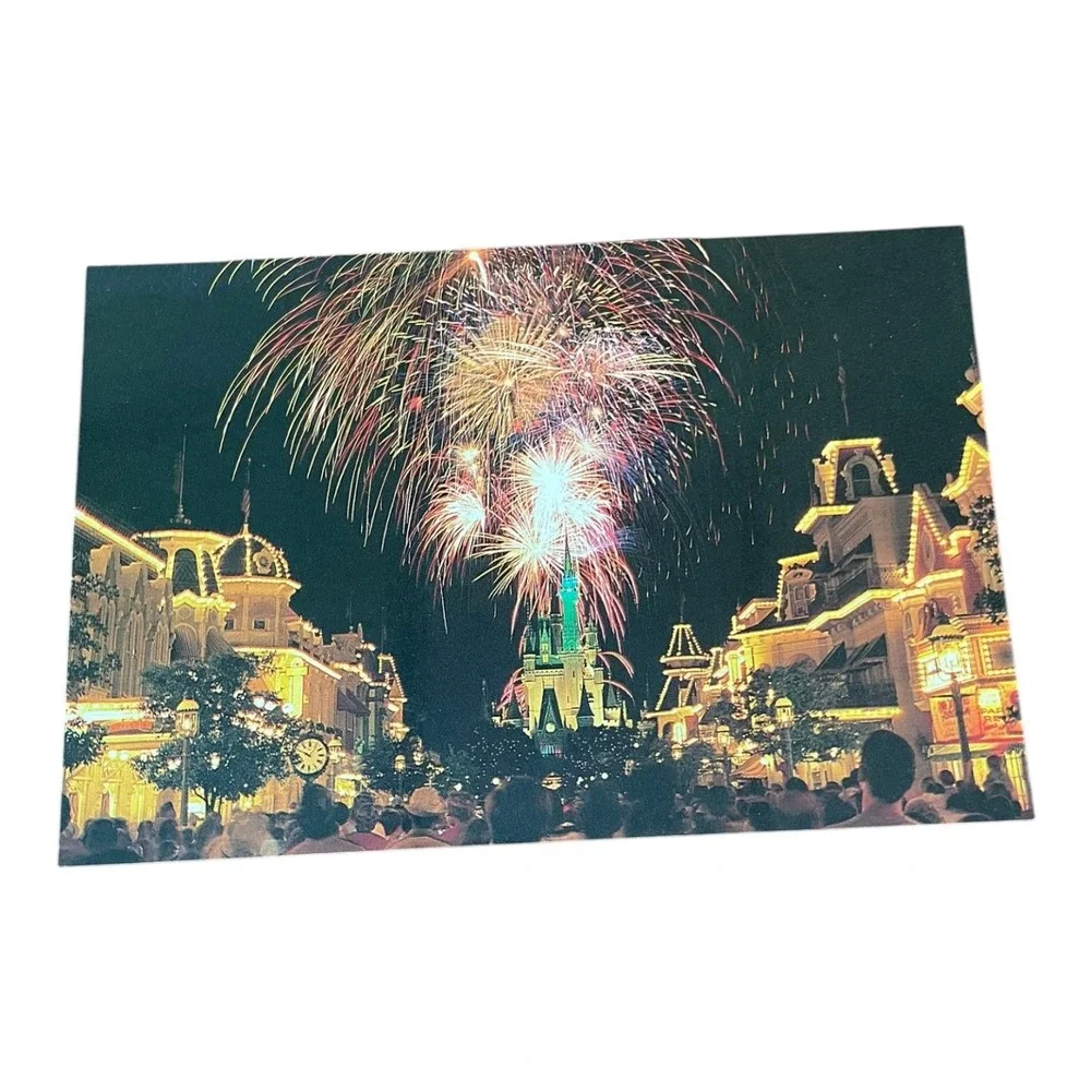 Walt Disney World Magic Kingdom Cinderella Castle Fireworks Postcard Unposted